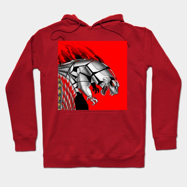 the cyborg mechagodzilla kaiju Hoodie by jorge_lebeau